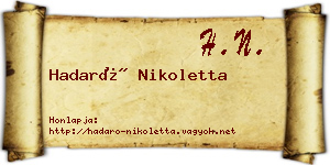 Hadaró Nikoletta névjegykártya