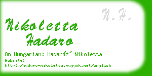 nikoletta hadaro business card